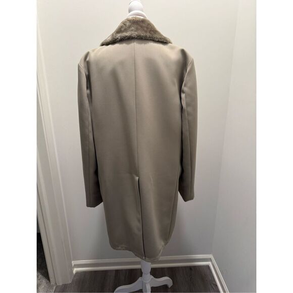 Vintage Richman Men's Button Front Faux Fur Lined Jacket Coat Tan Size 42 - Picture 5 of 15